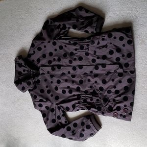 GUC Brown Polka Dot Cinched Waist Coat, Size M